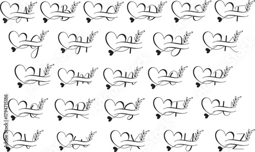 Heart floral monogram