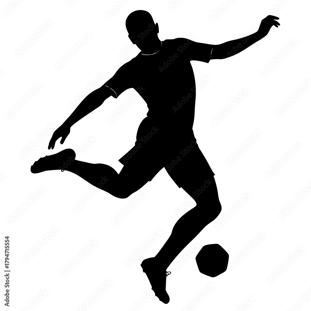 Obraz premium football player silhouette vector