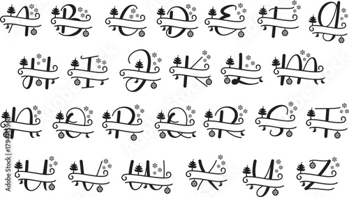 Monogram christmas alphabet