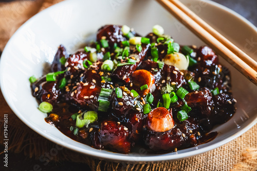 Chilli Mushroom in Dark Soy Sauce | Indo-Chinese Stir Fry | Spicy Mushroom Recipe with Peppers and Thick Asian Sauce
