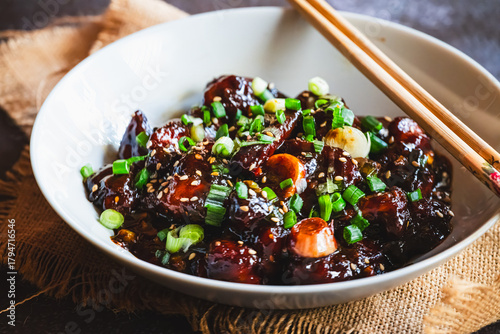 Chilli Mushroom in Dark Soy Sauce | Indo-Chinese Stir Fry | Spicy Mushroom Recipe with Peppers and Thick Asian Sauce
