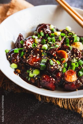 Chilli Mushroom in Dark Soy Sauce | Indo-Chinese Stir Fry | Spicy Mushroom Recipe with Peppers and Thick Asian Sauce
