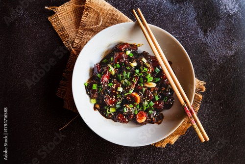 Chilli Mushroom in Dark Soy Sauce | Indo-Chinese Stir Fry | Spicy Mushroom Recipe with Peppers and Thick Asian Sauce
