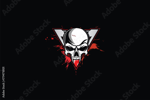 Amazing human skull head vector image template