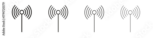 Antenna icon, modern stroke line art logotype graphic design pack