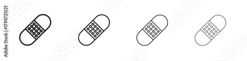 Bandage icon, modern stroke line art logotype graphic design pack