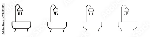 Bathroom icon, modern stroke line art logotype graphic design pack