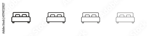 Bed icon, modern stroke line art logotype graphic design pack