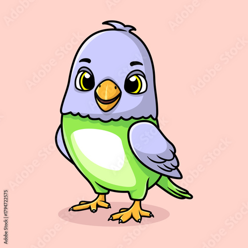 Cute kawaii bird character vector design