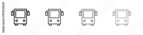 Bus icon, modern stroke line art logotype graphic design pack
