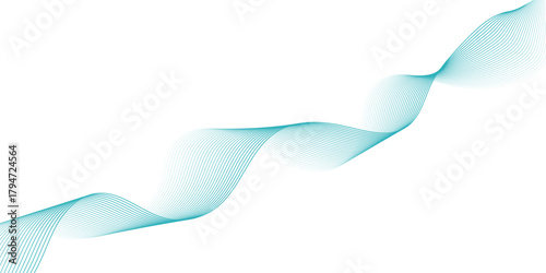 Blue 3D rendered human figure hand with arrow, conceptual illustration of flow, wave, line, and light motion design pattern backdrop