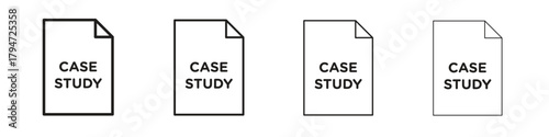 Case study icon, modern stroke line art logotype graphic design pack