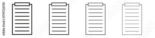 Clipboard icon, modern stroke line art logotype graphic design pack