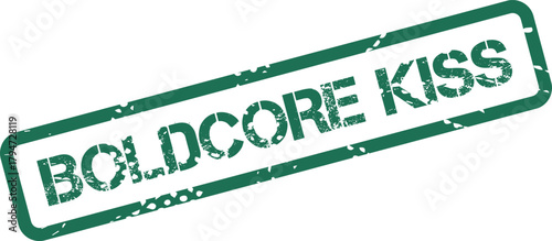 BOLDCORE KISS Green Grunge Stamp Representing Love Affection and Intimate Bonds