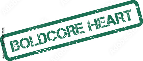 Boldcore Heart essential values stamp with a distinctive vintage worn appearance