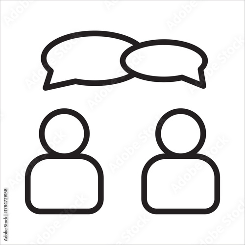 Speaking icon . Talk person sign or symbol, Voice command, speech icon for interact, vector illustration on white background.