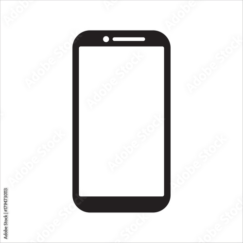 phone vector with blank white screen isolated on white background