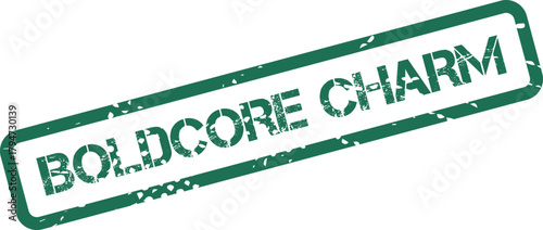 Boldcore Charm grunge style rubber stamp mark with an authentic distressed textured look