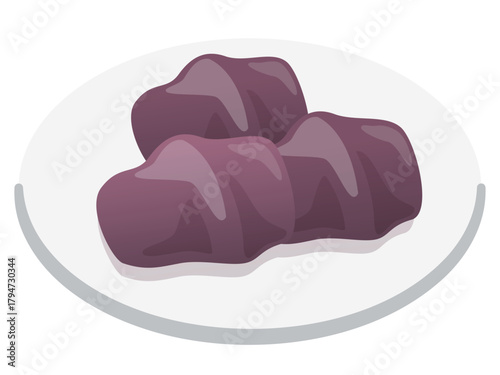 三重県の人気土産 赤福餅をイメージした和菓子のシンプルなイラスト