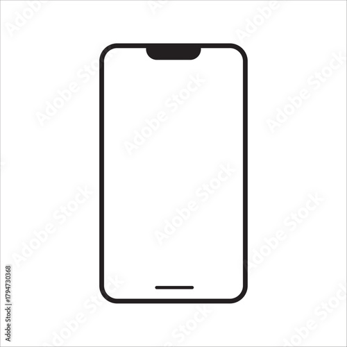 phone vector with blank white screen isolated on white background