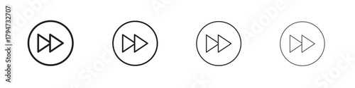 Fast forward icon, modern stroke line art logotype graphic design pack