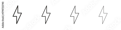Flash icon, modern stroke line art logotype graphic design pack