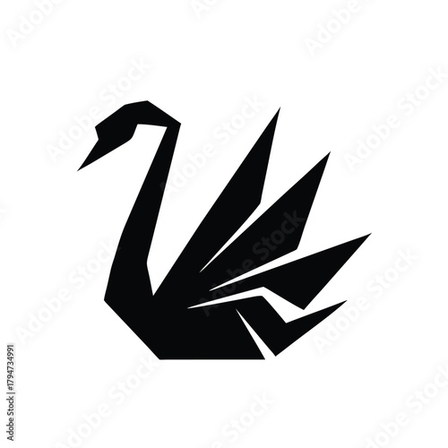 Geometric Swan Graphic Design