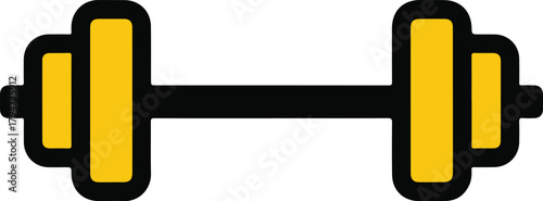 Simple barbell icon for fitness and weightlifting graphics