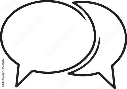 Two speech bubbles overlapping each other