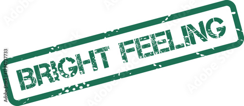 Bright Feeling green textured rubber stamp symbolizing human sensations and internal states