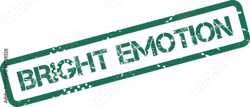 Bright Emotion green textured rubber stamp expressing feelings and human sentiments clearly