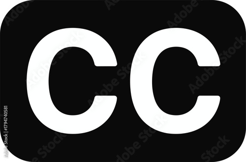 Black Square with White C Closed Captions Icon subtitles accessibility