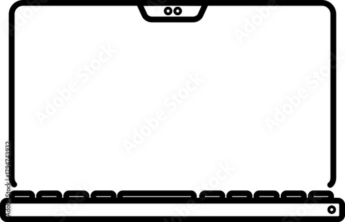 Modern Laptop or Notebook with Frameless Bezel - Vecor Icon