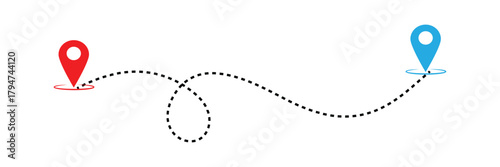 Route location icon isolated on white background. Road location icon. Location map path distance icon. Location vector for web and design. Eps 10