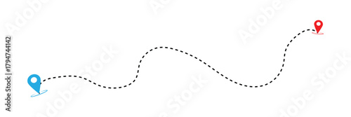 Route location icon isolated on white background. Road location icon. Location map path distance icon. Location vector for web and design. Eps 10