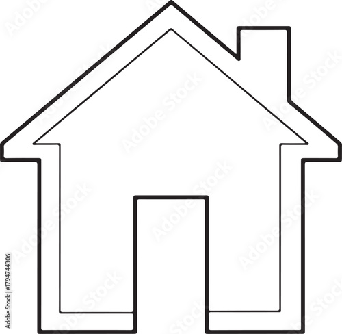 Simple house icon, representing home and residence