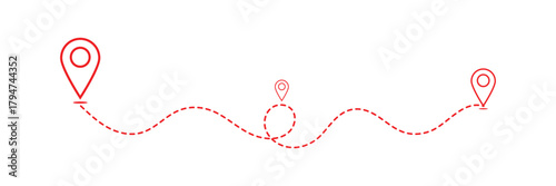 Route location icon isolated on white background. Road location icon. Location map path distance icon. Location vector for web and design. EPS 10