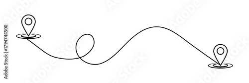 Route location icon isolated on white background. Road location icon. Location map path distance icon. Location vector for web and design. EPS 10