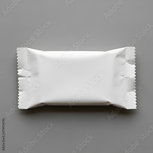 Silver Foil Snack Pouch Mockup on Gray Background