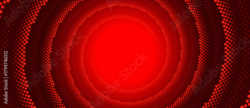 Abstract red background with burning dots in spiral.