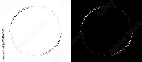 Abstract background with squares in circle. Art design spiral background. A black figure on a white background.