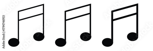  Music notes icons set. Vector illustration EPS10
