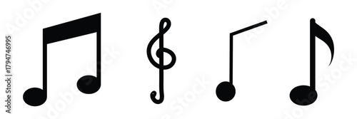  Music notes icons set. Vector illustration EPS10
