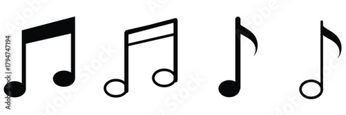  Music notes icons set. Vector illustration EPS10
