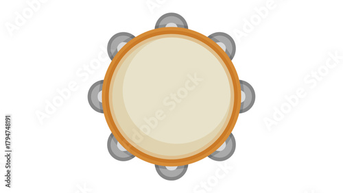 Tambourine's Rhythmic Circle: Capturing the simple elegance of a tambourine, this image showcases its circular form, and musical essence. It's a testament to the joy of music and rhythmic creation.