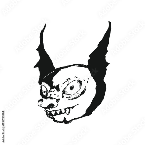 Spooky Vector Sticker of spooky bat