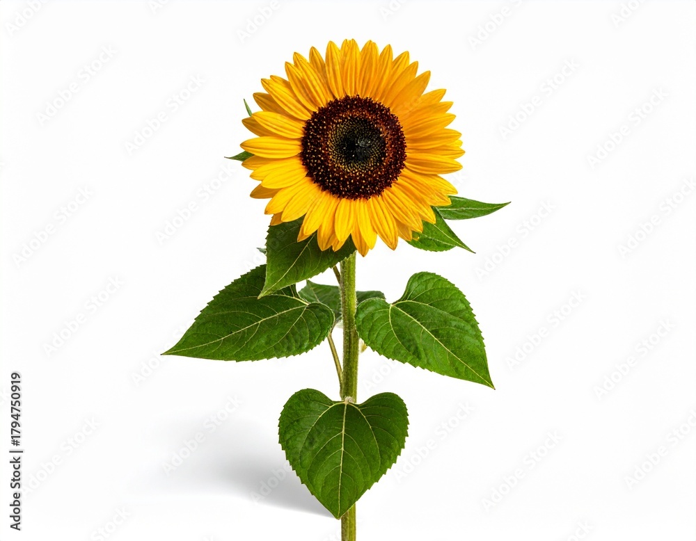 Obraz premium beautiful blooming sunflower isolated on transparent background, png file
