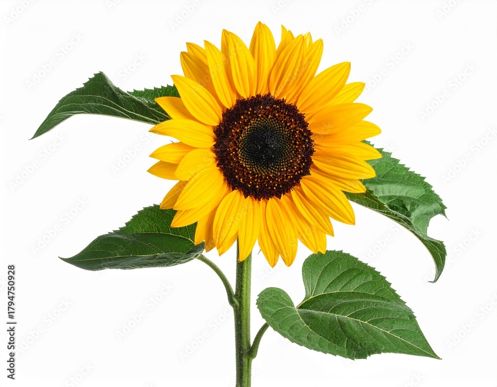 Obraz premium beautiful blooming sunflower isolated on transparent background, png file