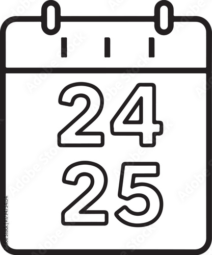 Calendar outline icon for schedule concept