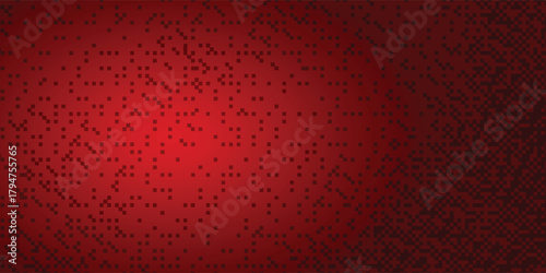 Crimson Pixelated Pattern Background, Digital Square Design